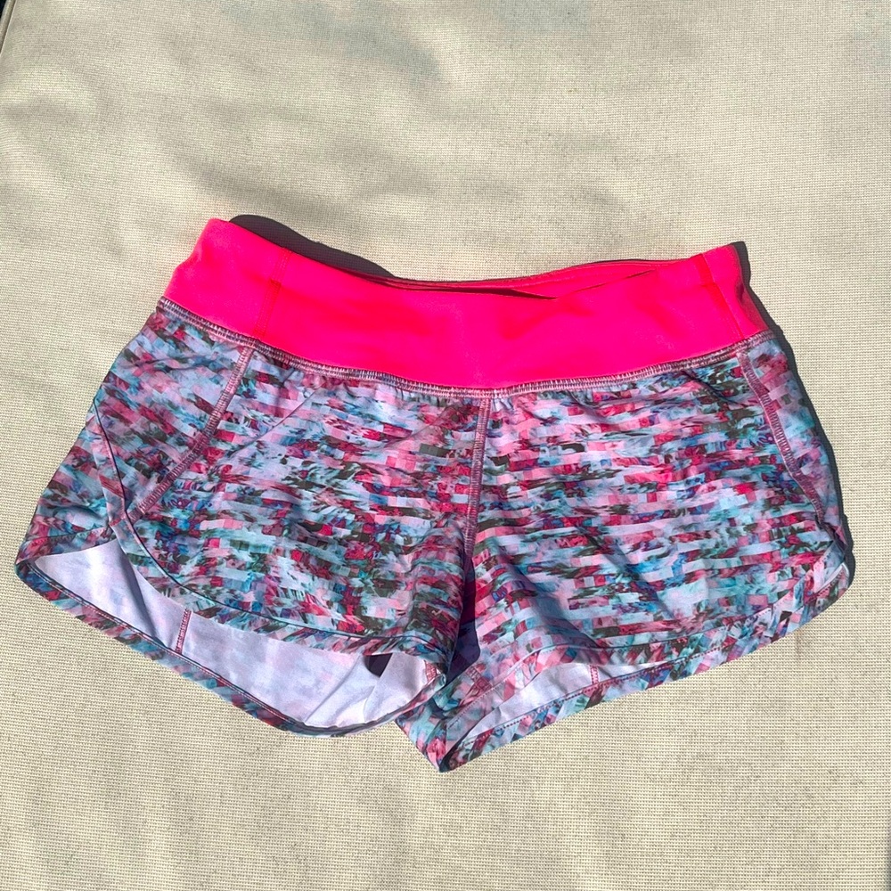 Ivivva By Lululemon Speed Up Short Girls Youth Pink print Sz 12